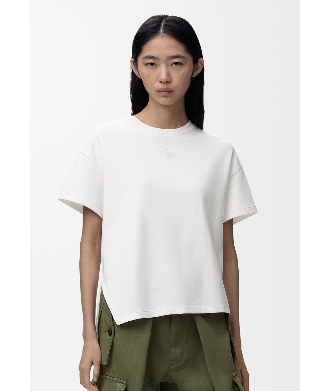 LOEWE Белая хлопковая футболка, фото 4