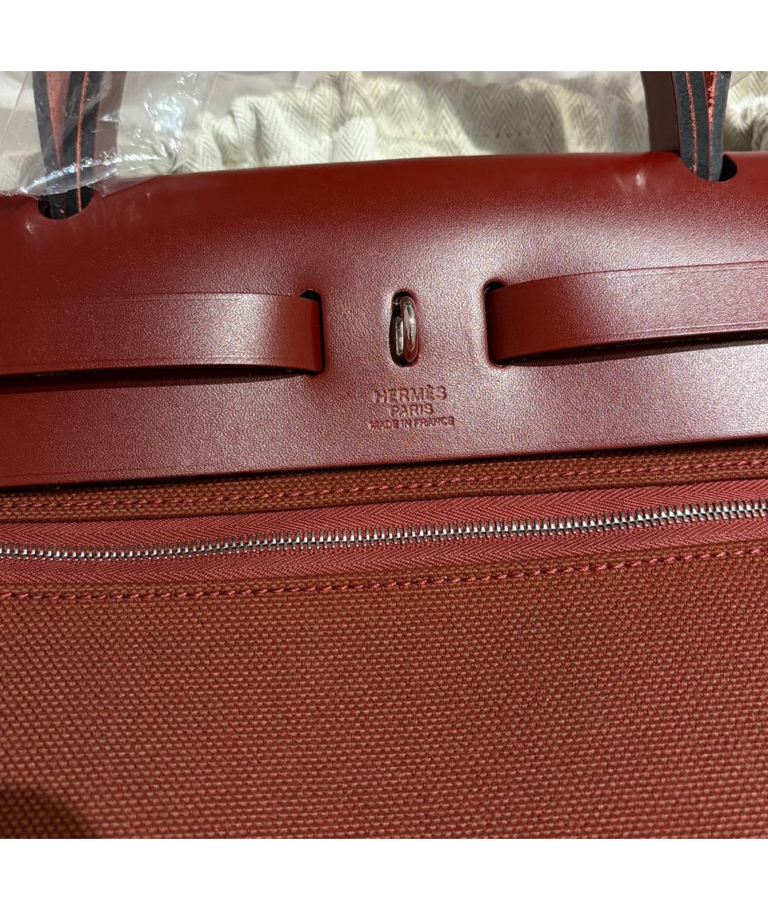 HERMES Бежевая сумка через плечо из канвы, фото 3