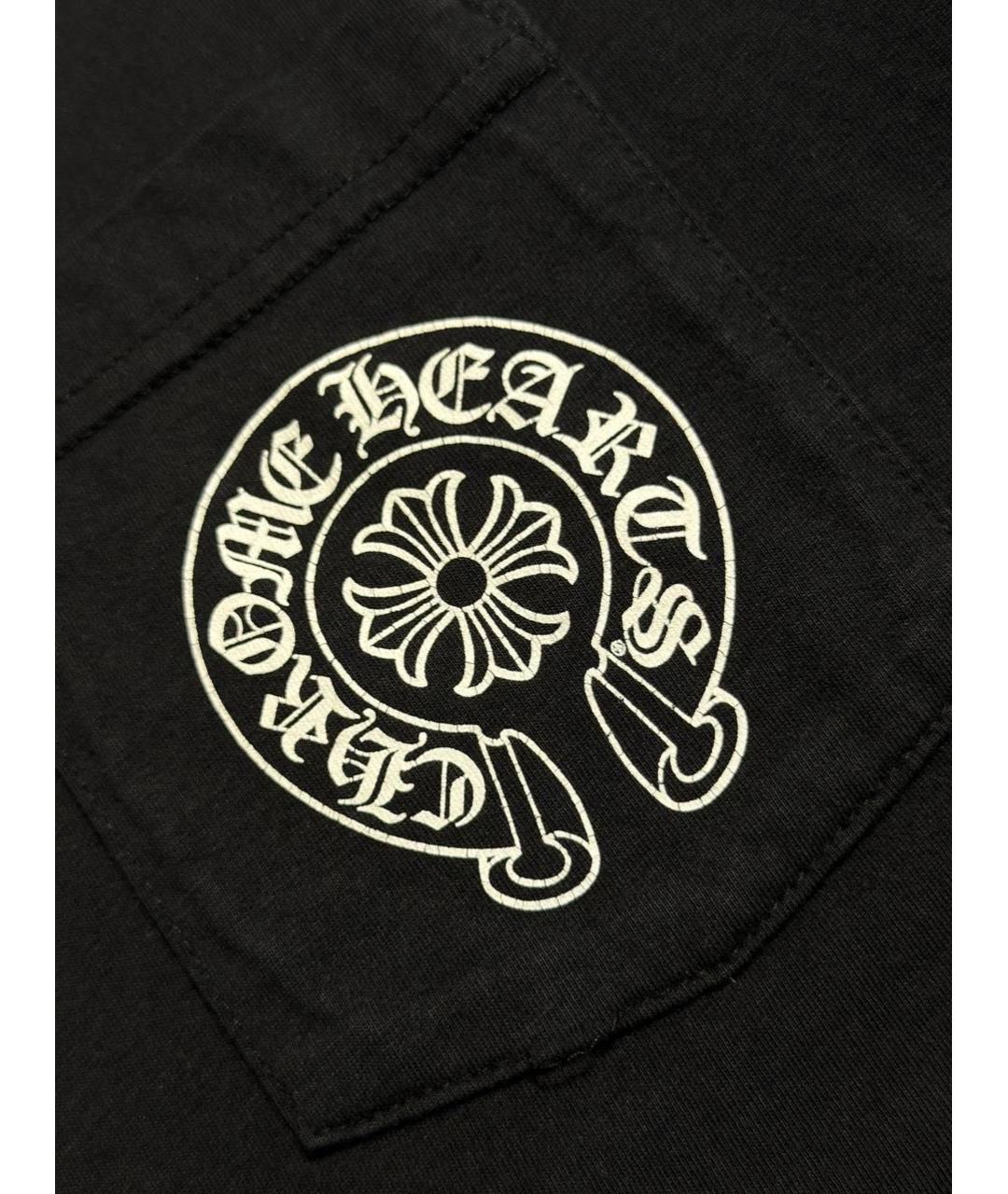 CHROME HEARTS Черная хлопковая футболка, фото 5