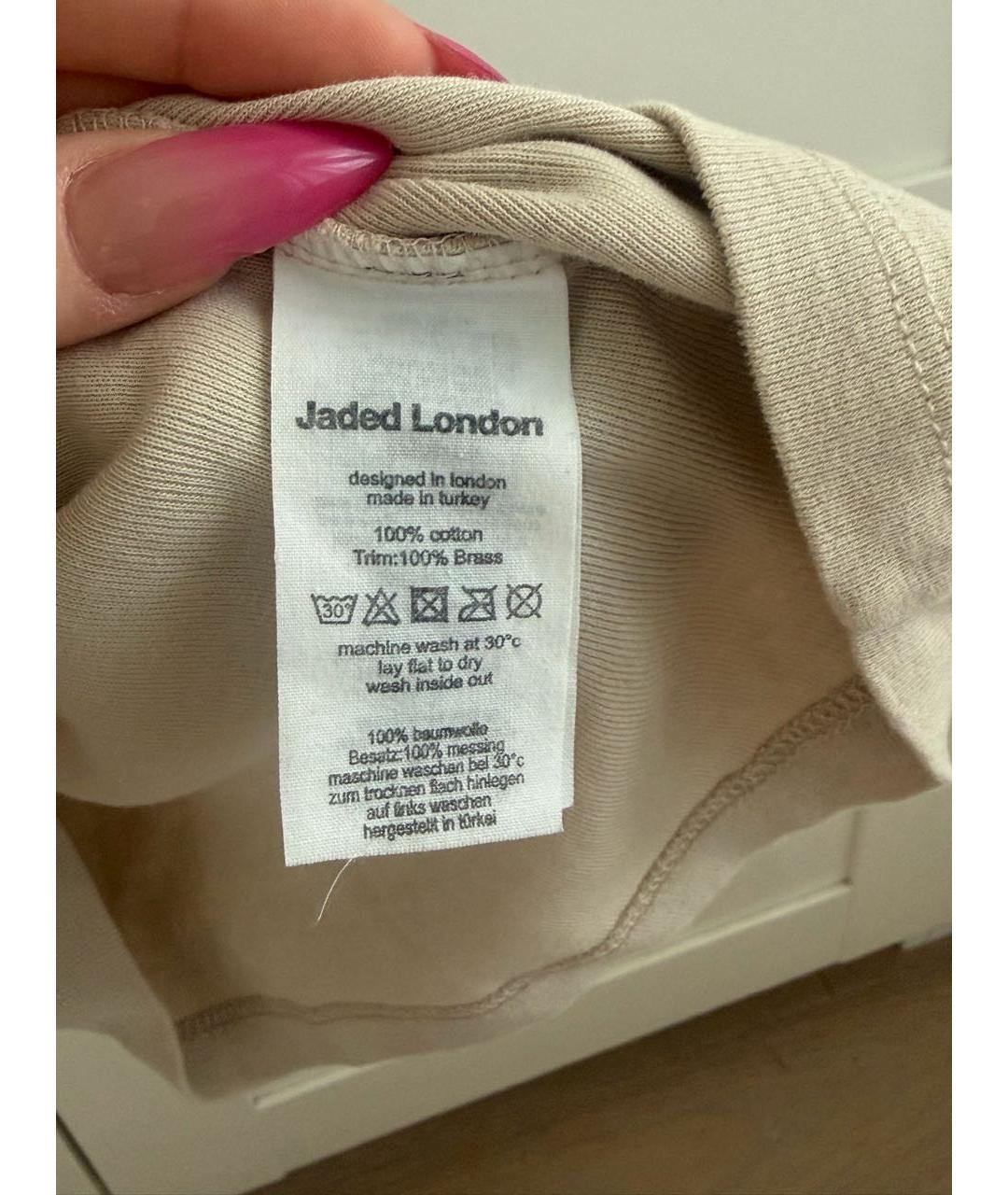 JADED LONDON Бежевая хлопковая майка, фото 4