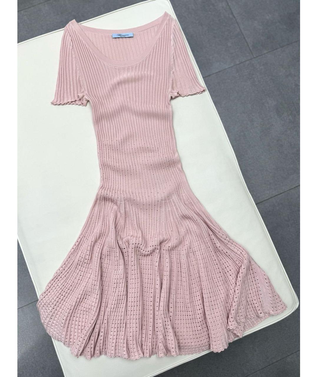 BLUMARINE Бежевое шелковое коктейльное платье, фото 9