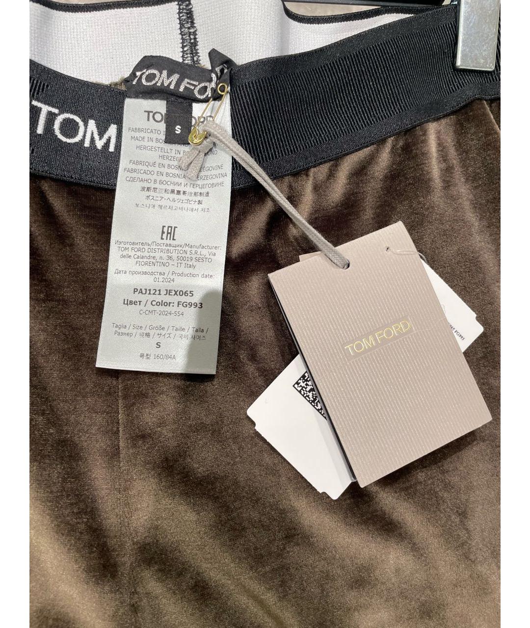TOM FORD Хаки бархатные леггинсы и велосипедки, фото 3