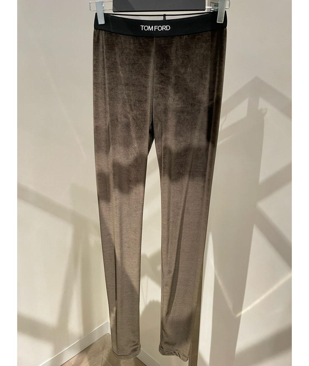 TOM FORD Хаки бархатные леггинсы и велосипедки, фото 4