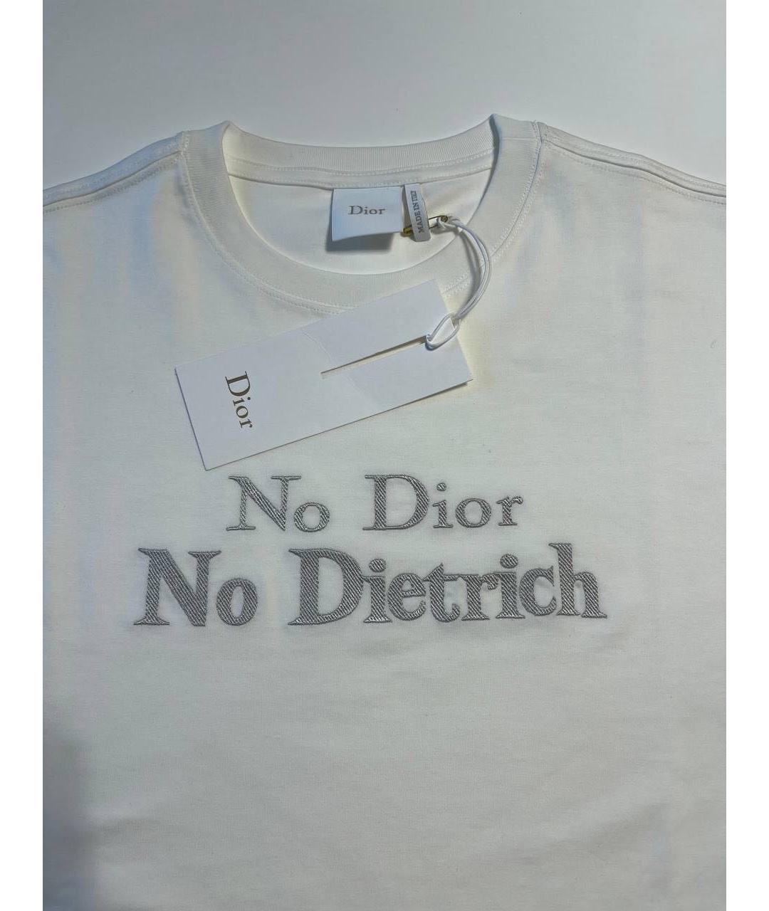 CHRISTIAN DIOR Белая хлопковая футболка, фото 4