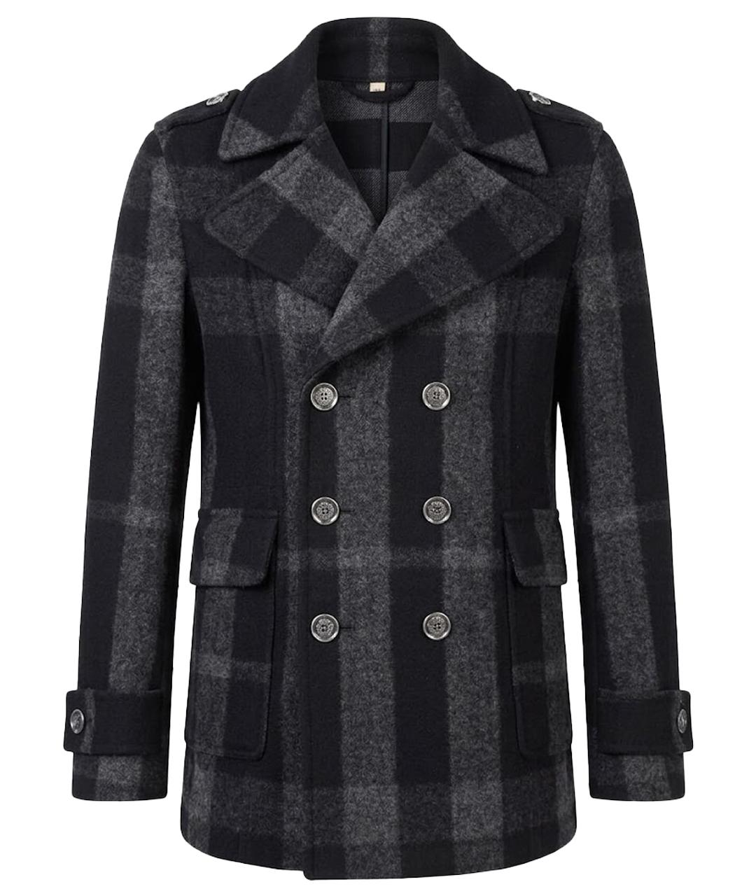 BURBERRY Черное шерстяное пальто, фото 1