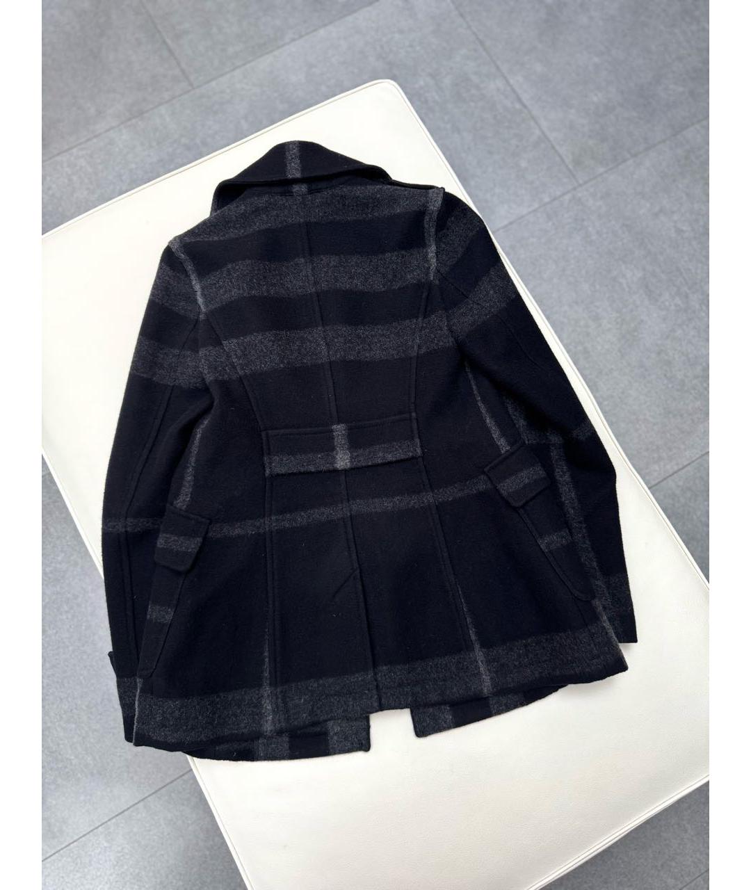 BURBERRY Черное шерстяное пальто, фото 2