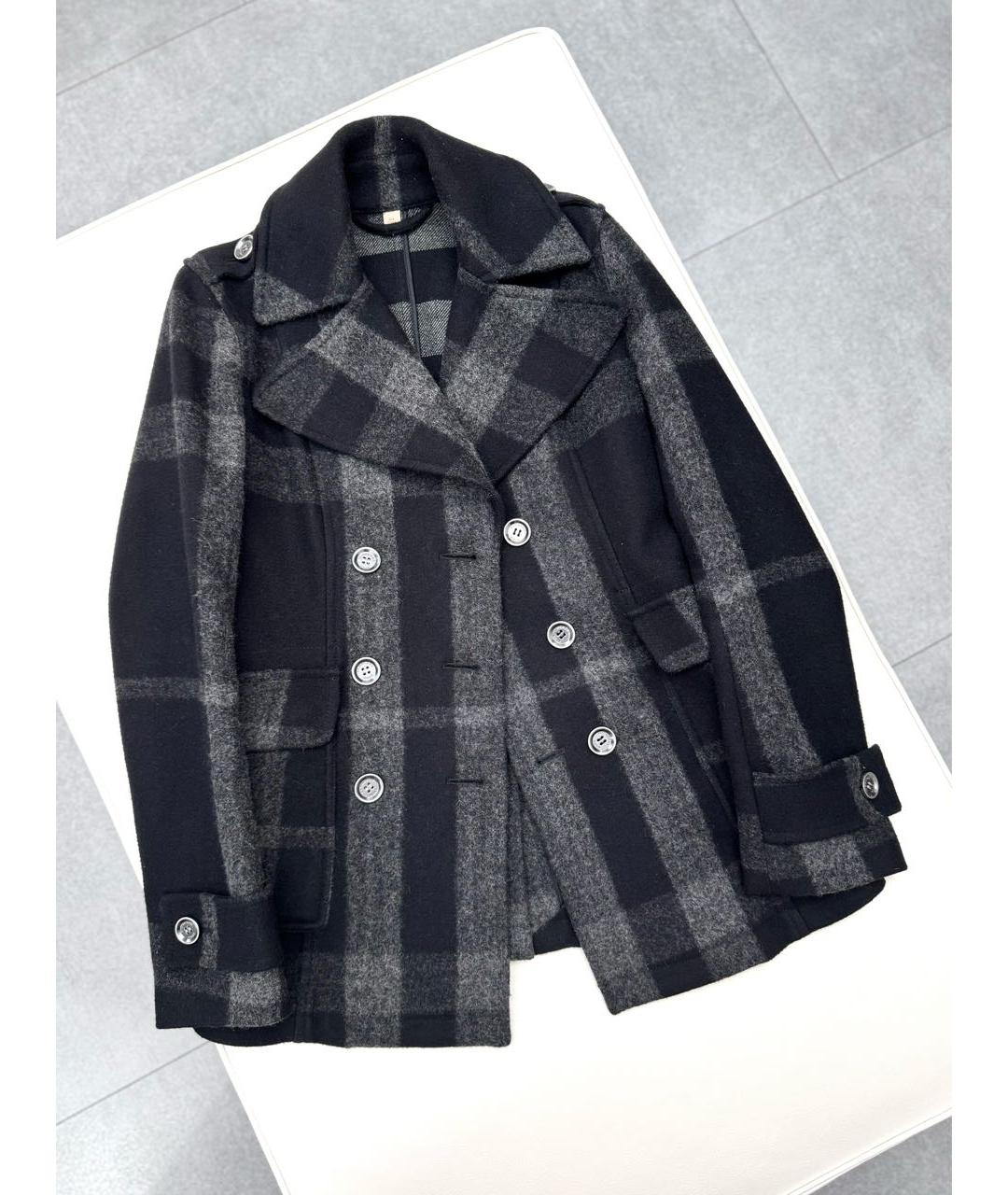 BURBERRY Черное шерстяное пальто, фото 9