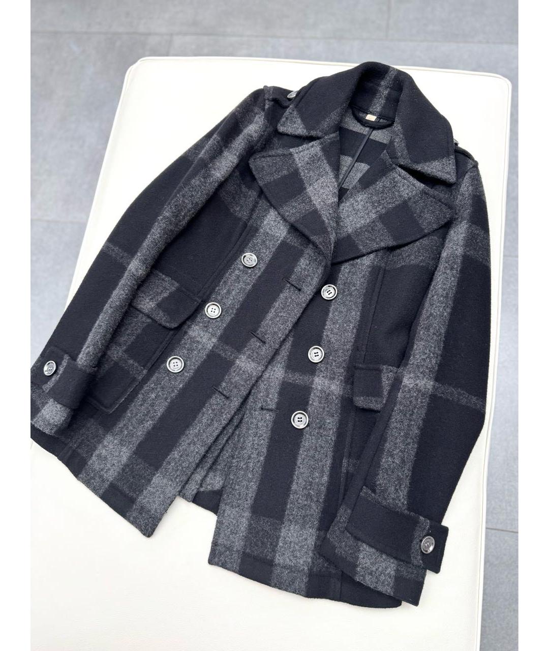 BURBERRY Черное шерстяное пальто, фото 8