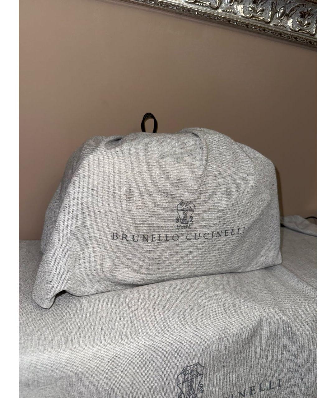 BRUNELLO CUCINELLI Белая кожаная барсетка, фото 8