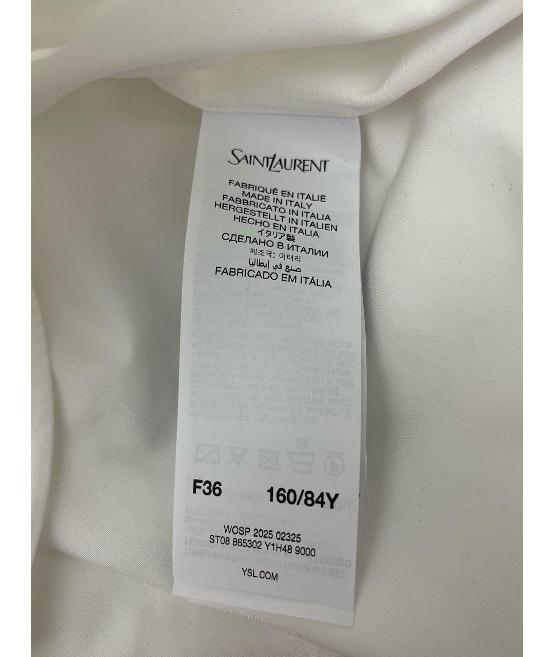 SAINT LAURENT Белая хлопковая рубашка, фото 4