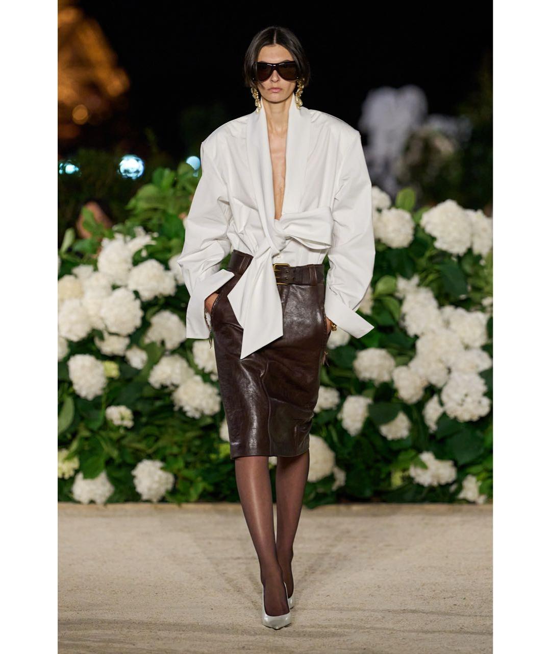 SAINT LAURENT Белая хлопковая рубашка, фото 8