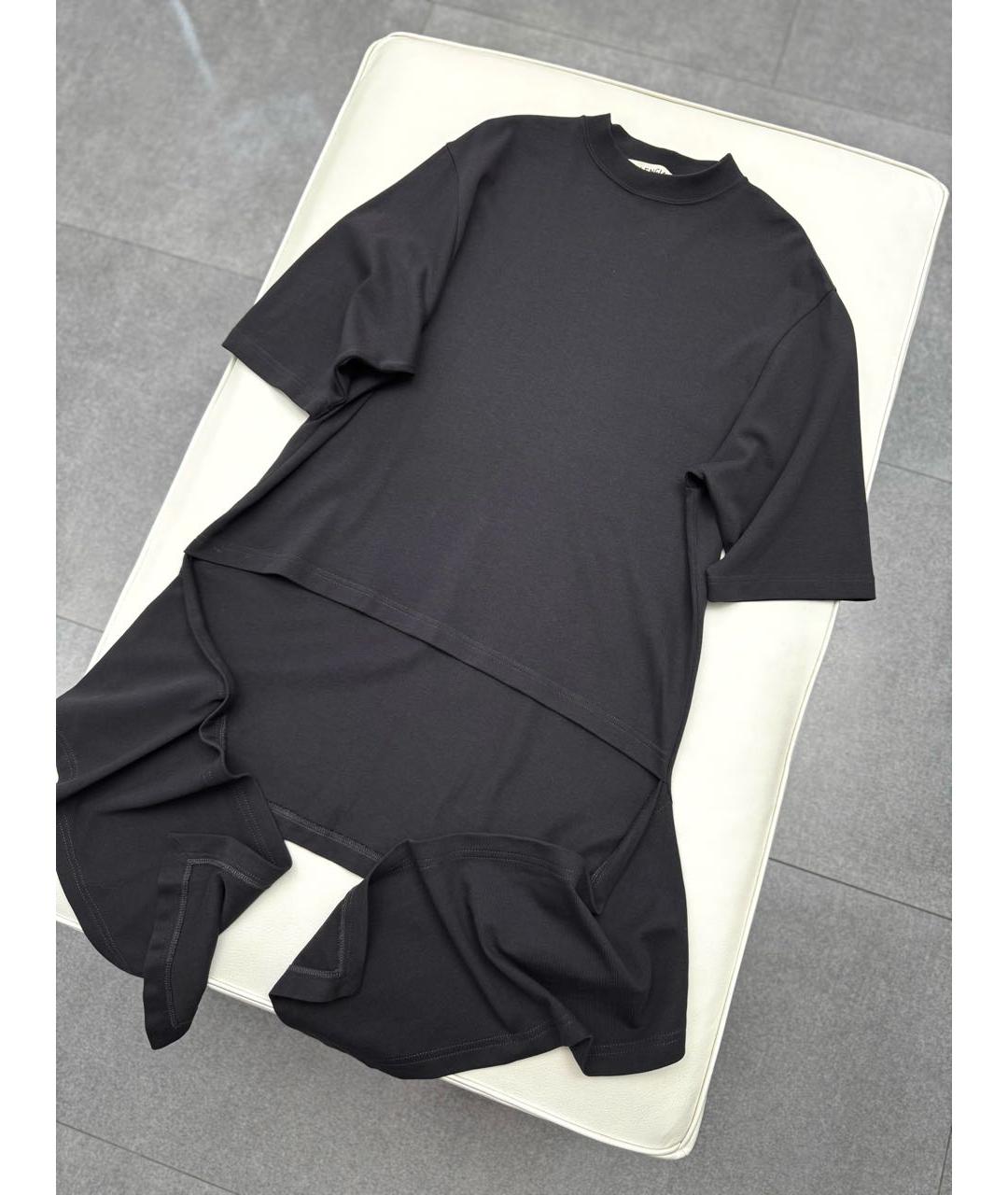 BALENCIAGA Антрацитовая хлопковая футболка, фото 4