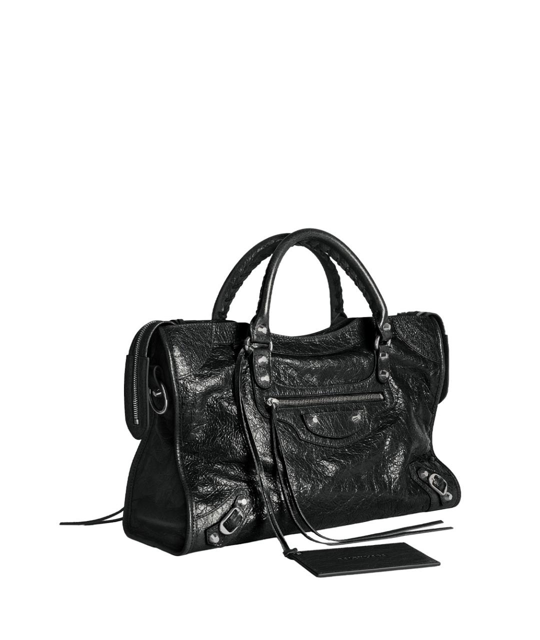 BALENCIAGA Черная кожаная сумка тоут, фото 2