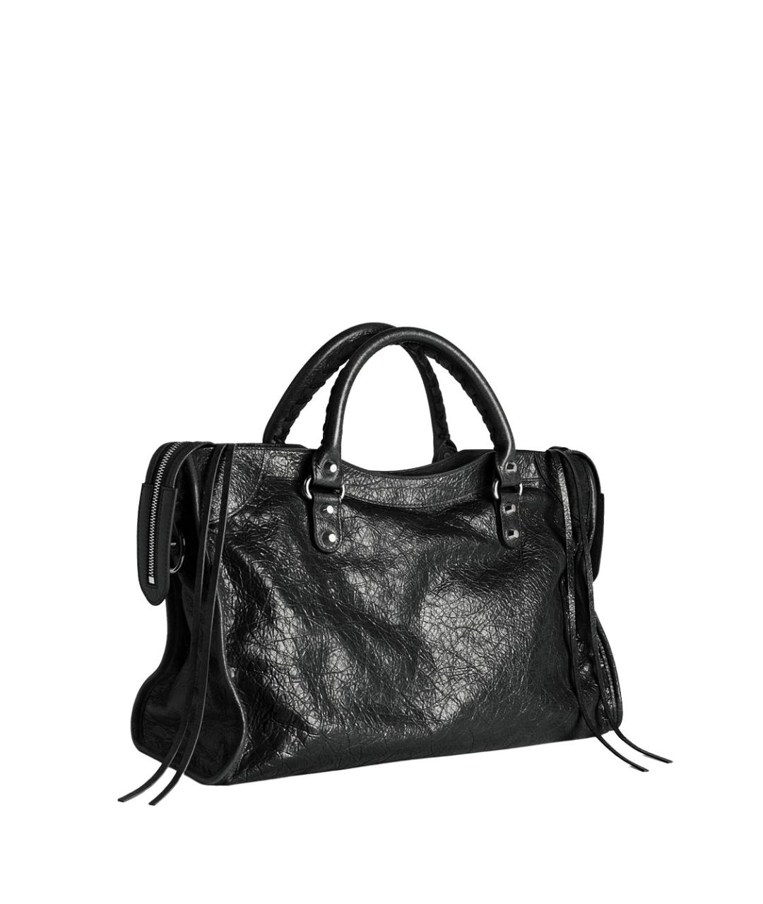 BALENCIAGA Черная кожаная сумка тоут, фото 3