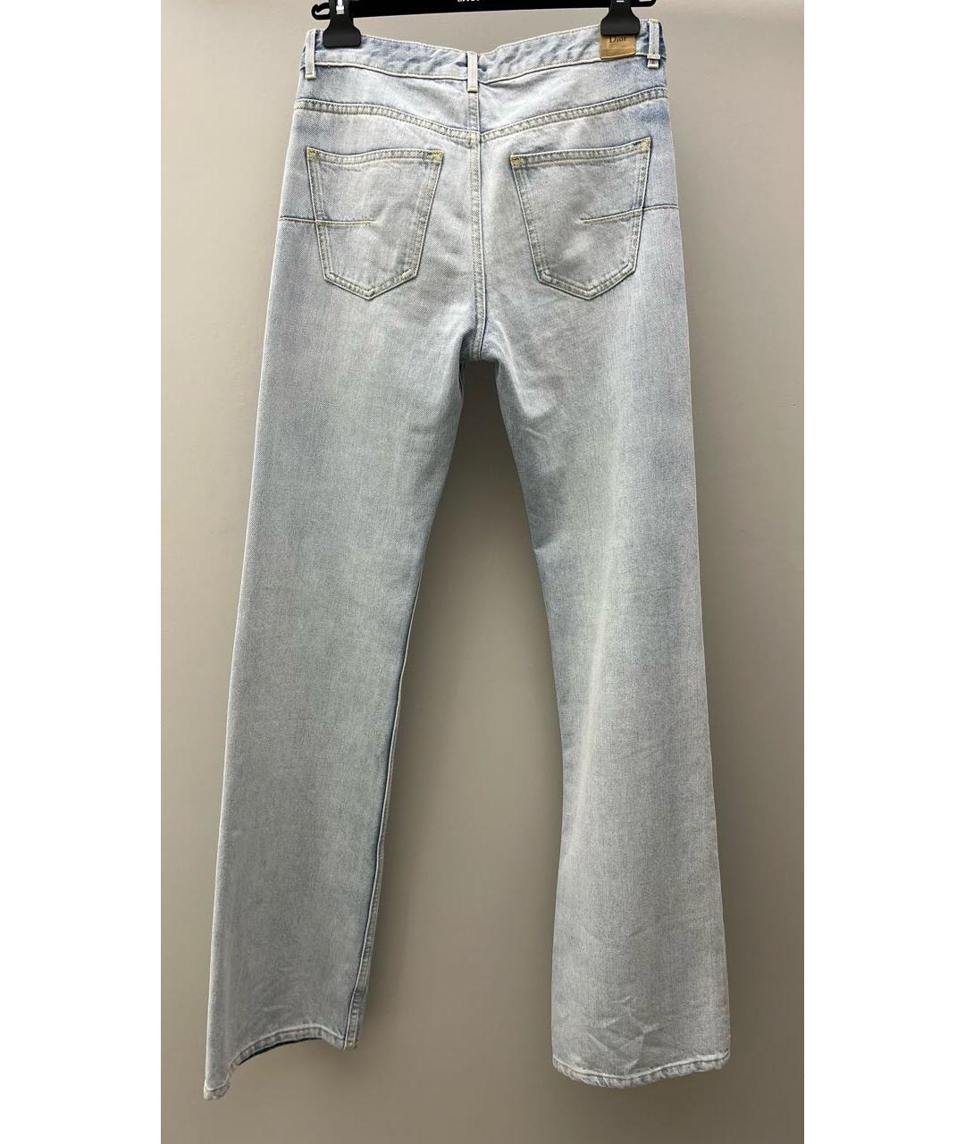 CHRISTIAN DIOR Голубые хлопковые прямые джинсы, фото 2
