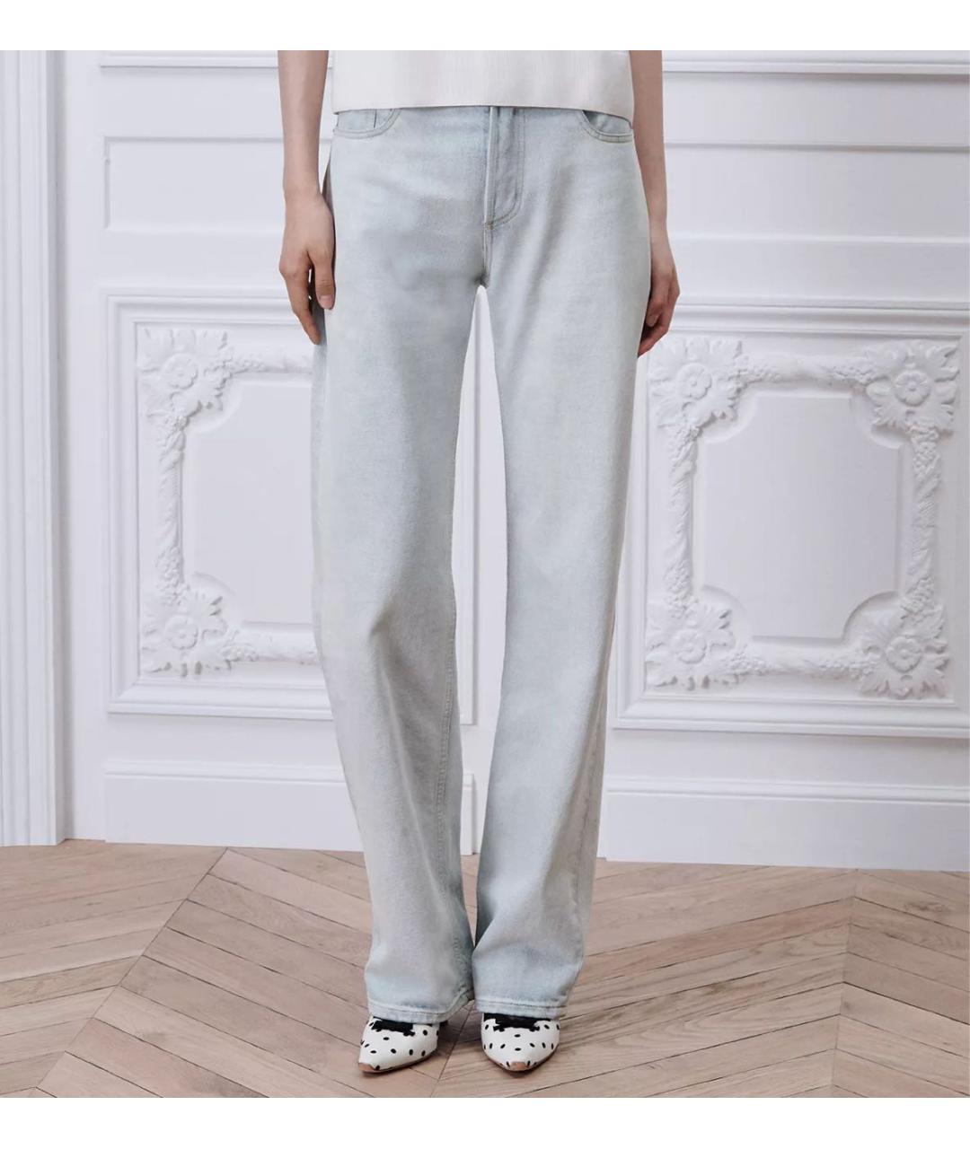 CHRISTIAN DIOR Голубые хлопковые прямые джинсы, фото 5