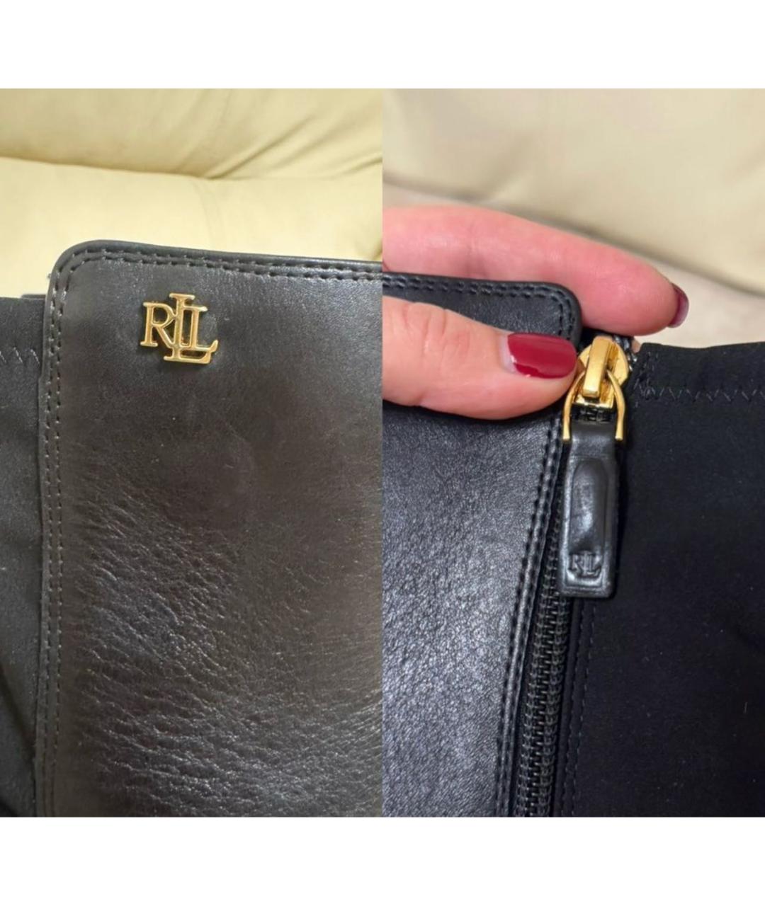 POLO RALPH LAUREN Черные кожаные ботильоны, фото 6