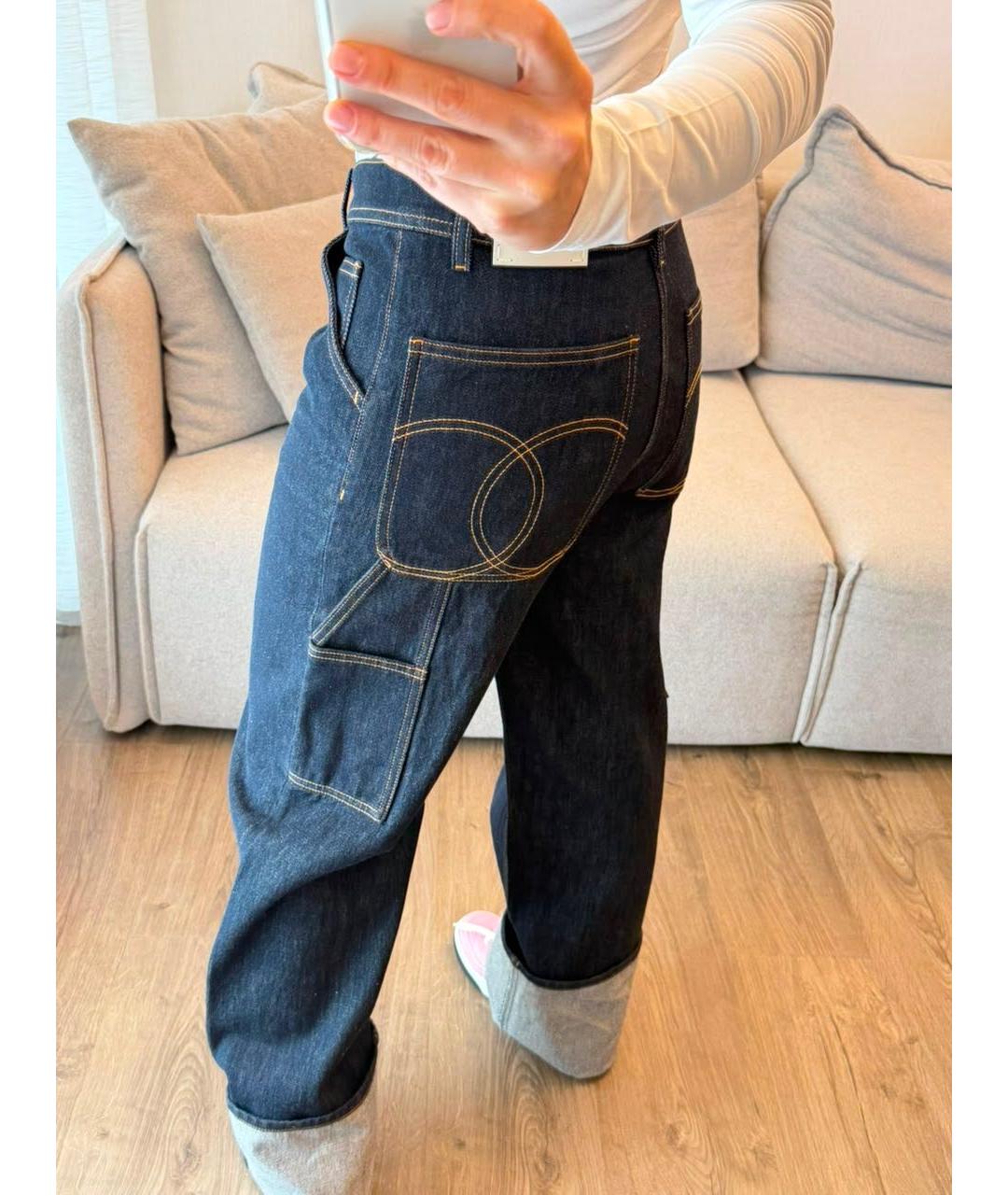 CHANEL Темно-синие хлопковые прямые джинсы, фото 3