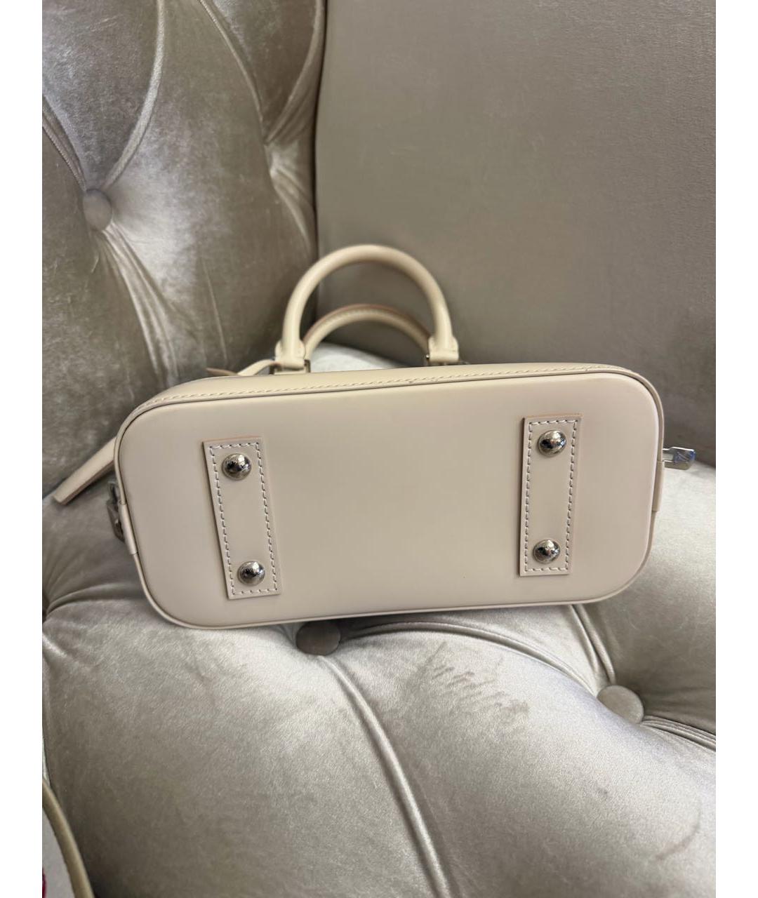 LOUIS VUITTON Белая кожаная сумка с короткими ручками, фото 6