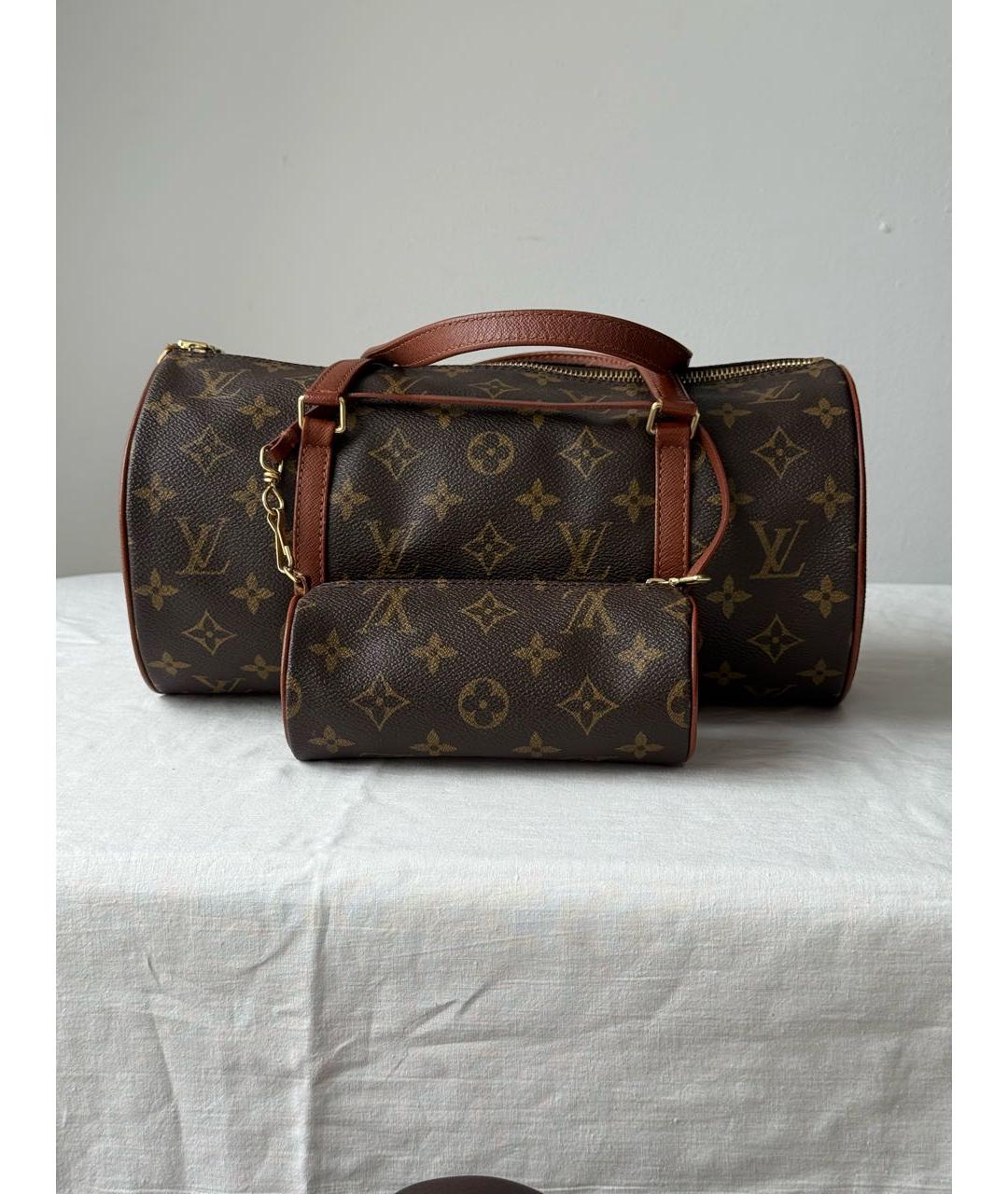 LOUIS VUITTON Коричневая сумка с короткими ручками из канвы, фото 7