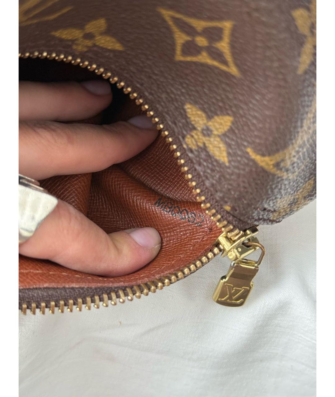 LOUIS VUITTON Коричневая сумка с короткими ручками из канвы, фото 6