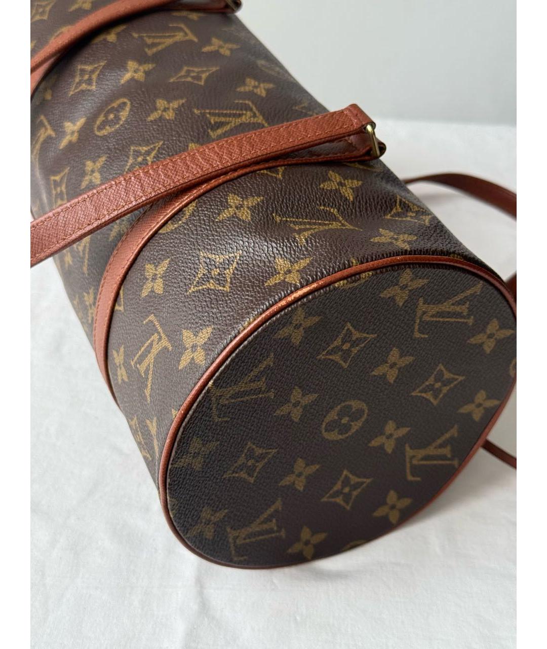 LOUIS VUITTON Коричневая сумка с короткими ручками из канвы, фото 4