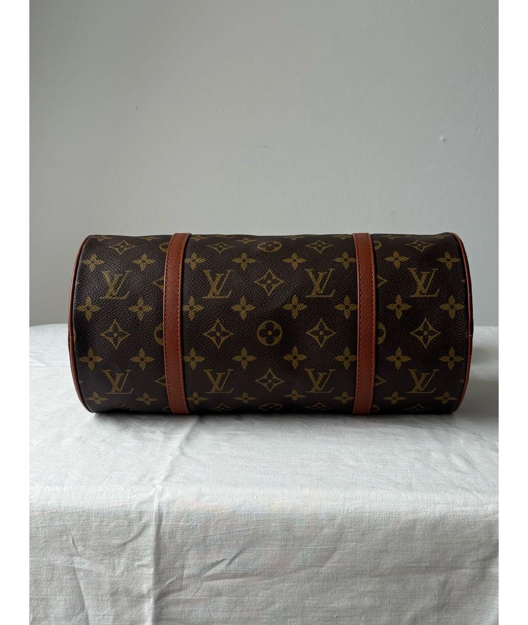 LOUIS VUITTON Коричневая сумка с короткими ручками из канвы, фото 3