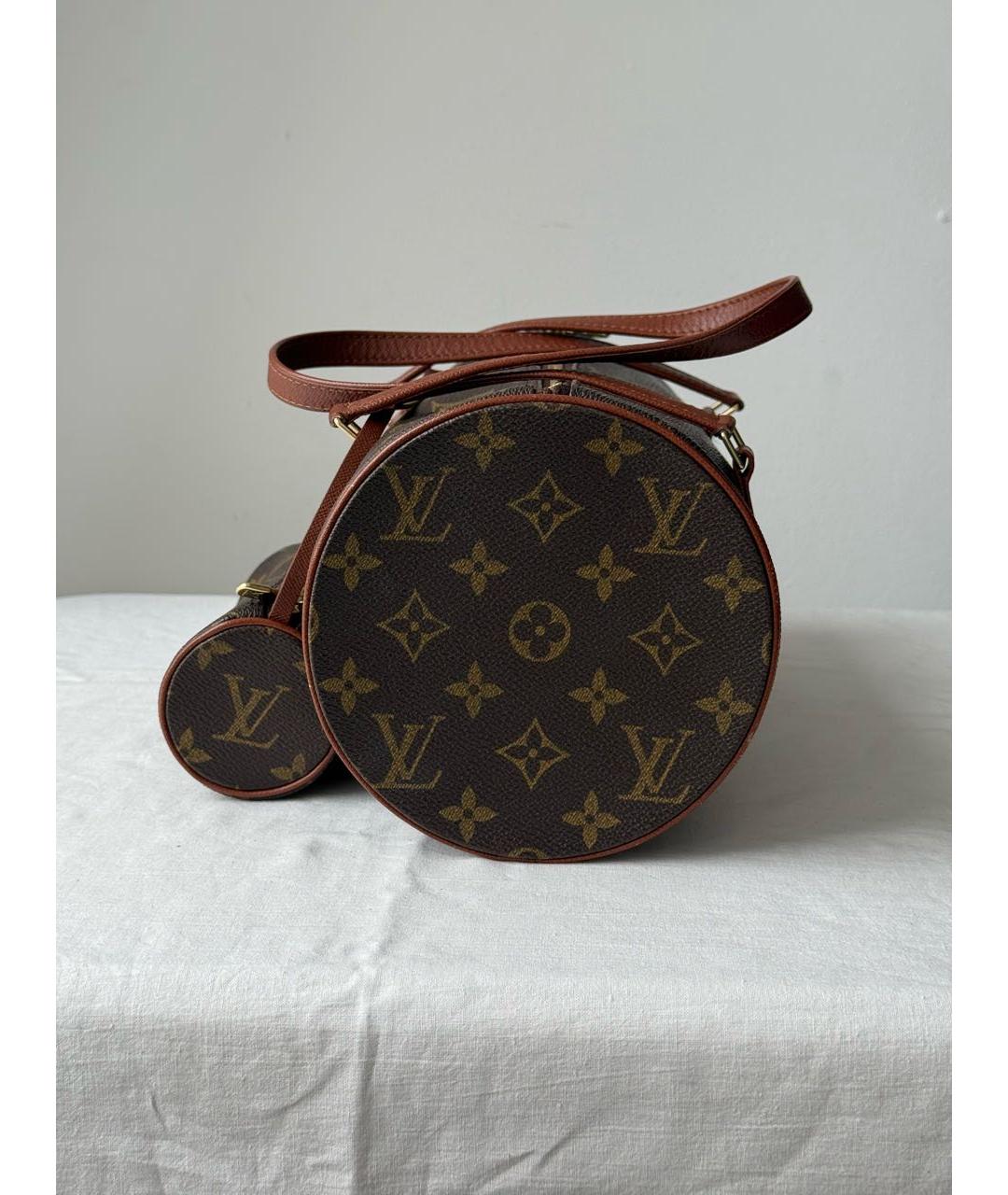 LOUIS VUITTON Коричневая сумка с короткими ручками из канвы, фото 2