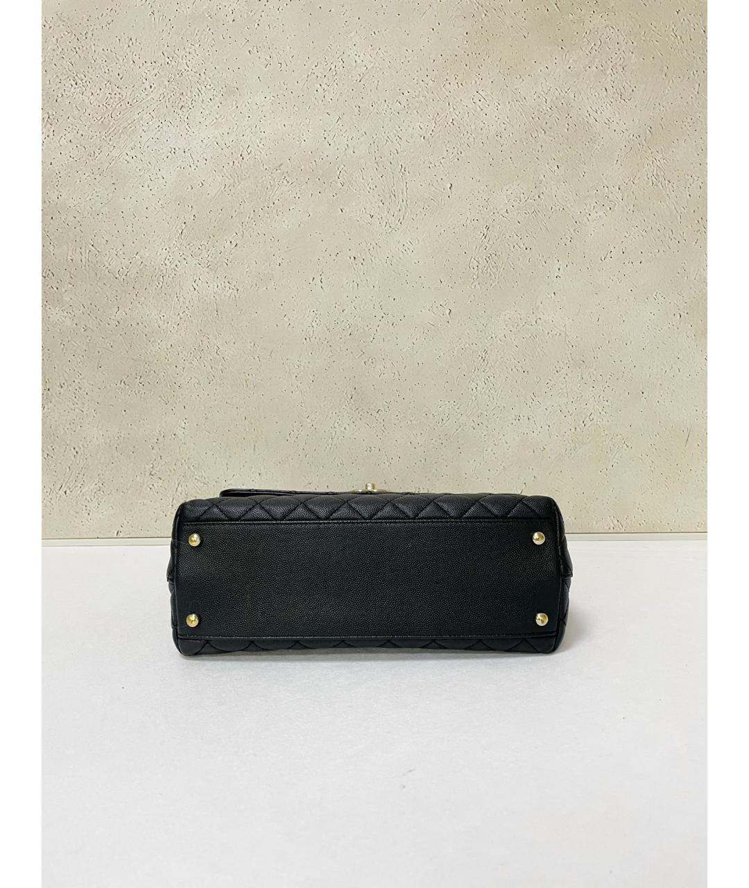 CHANEL Черная кожаная сумка с короткими ручками, фото 5