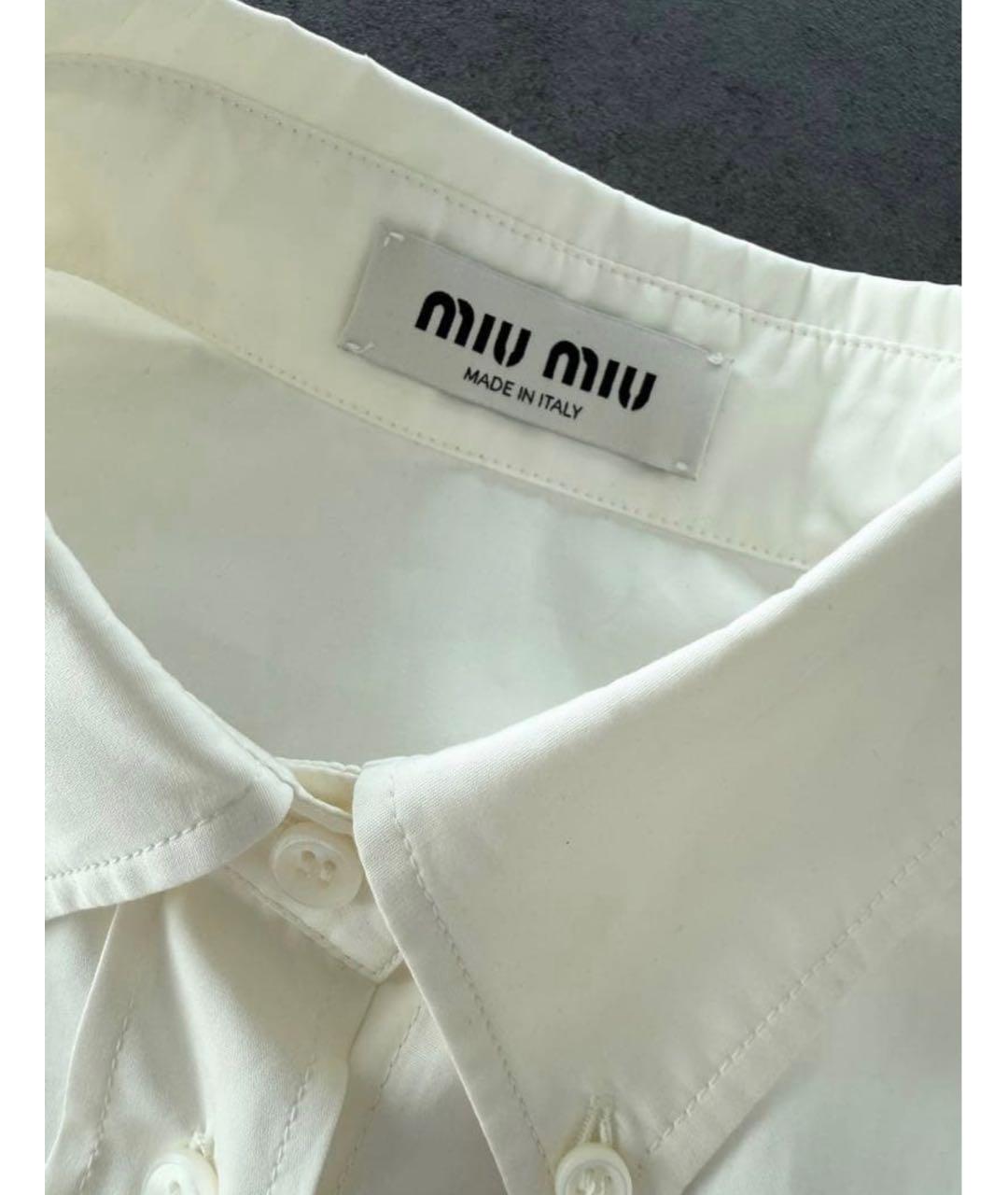 MIU MIU Бежевая хлопковая рубашка, фото 3