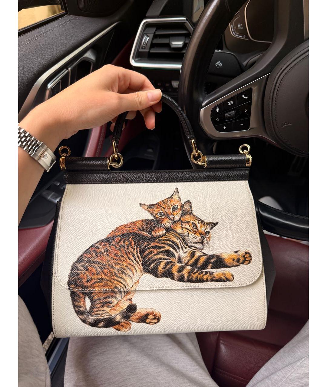 DOLCE&GABBANA Кожаная сумка с короткими ручками, фото 4