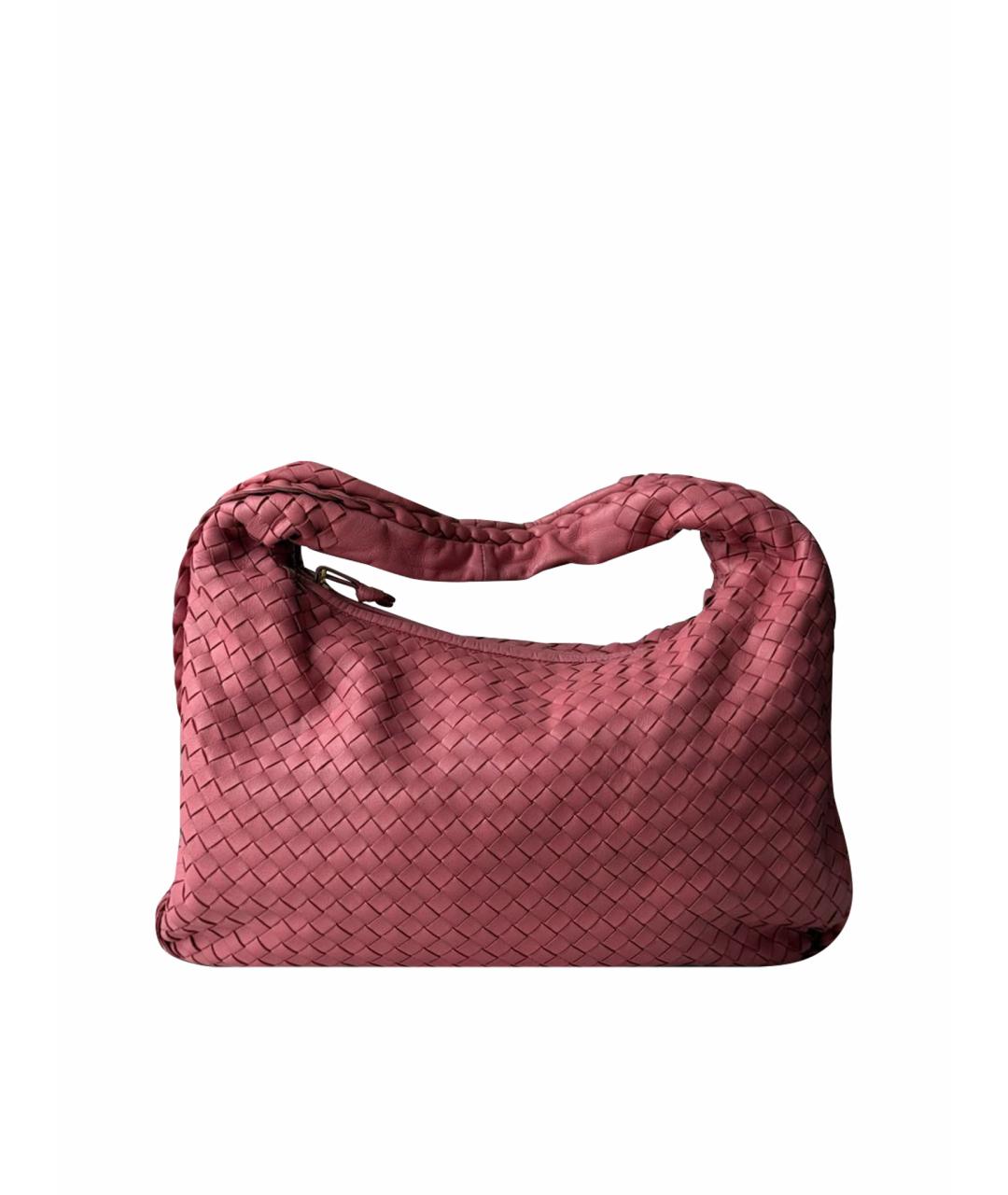 BOTTEGA VENETA Розовая кожаная сумка через плечо, фото 1