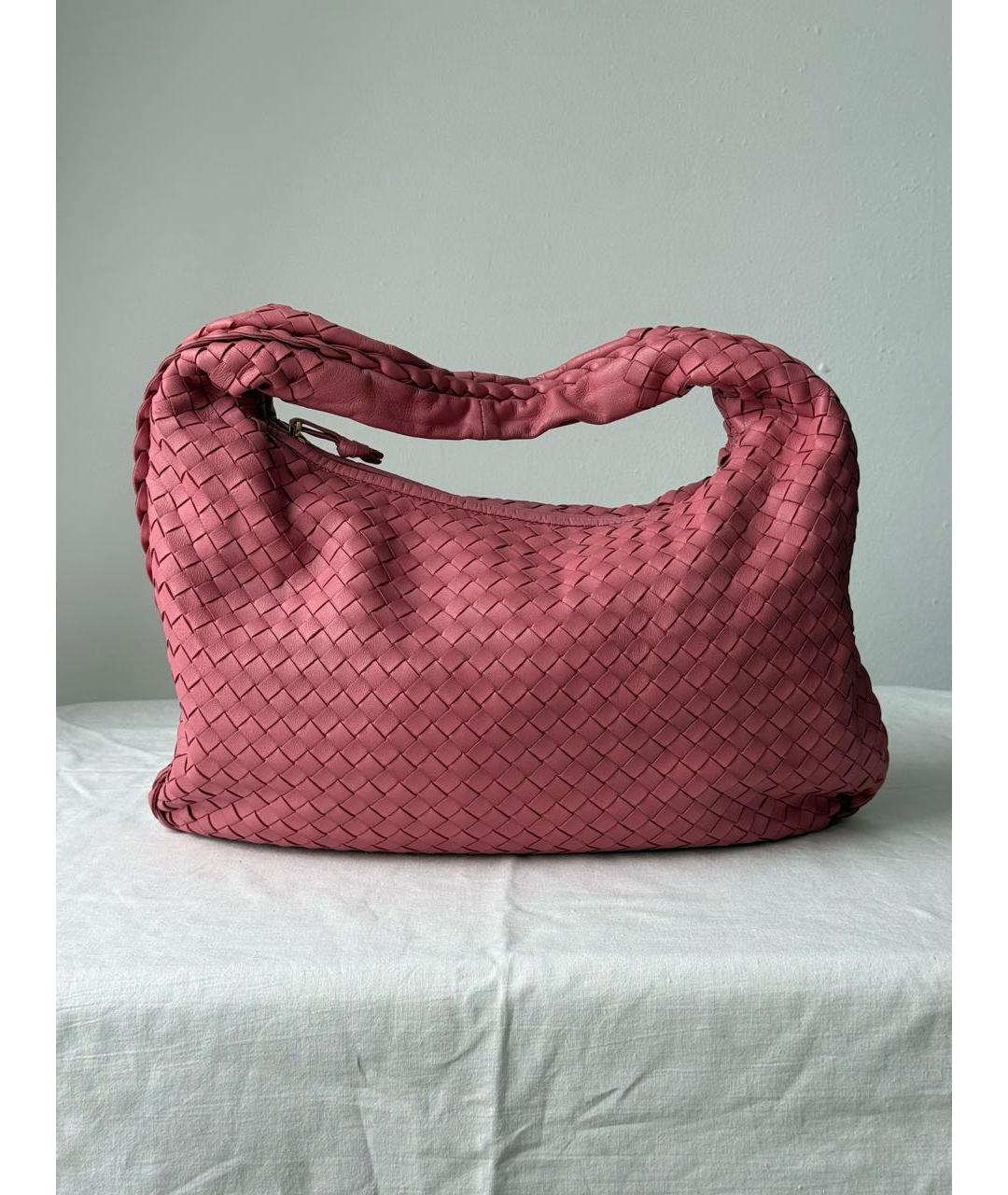 BOTTEGA VENETA Розовая кожаная сумка через плечо, фото 8