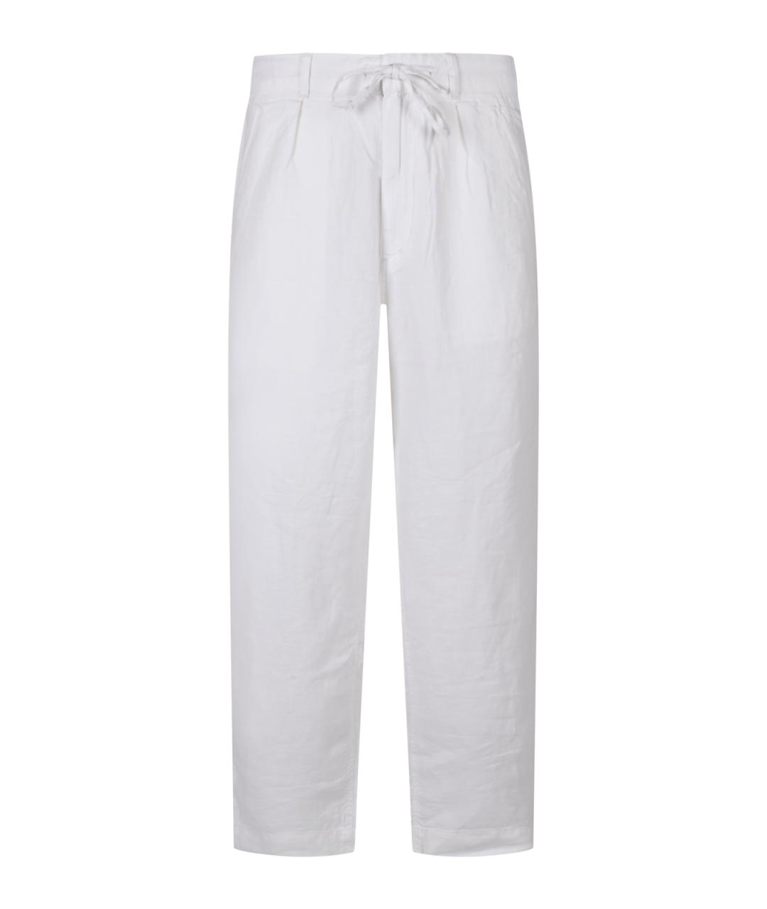 POLO RALPH LAUREN Белые льняные повседневные брюки, фото 1