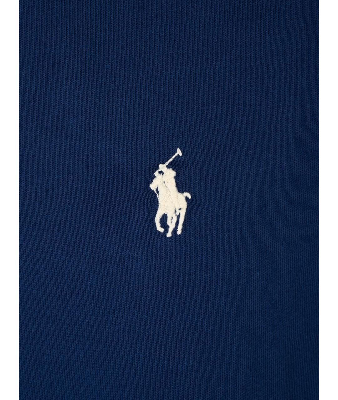 POLO RALPH LAUREN Темно-синяя хлопковая футболка, фото 5