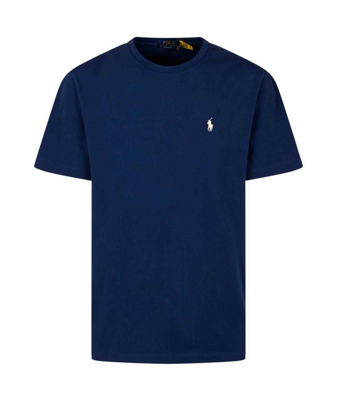 POLO RALPH LAUREN Темно-синяя хлопковая футболка, фото 1