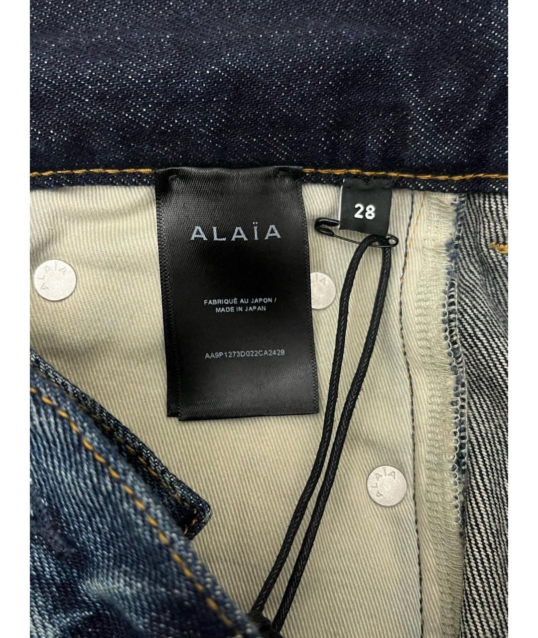 ALAIA Темно-синие хлопковые прямые джинсы, фото 3