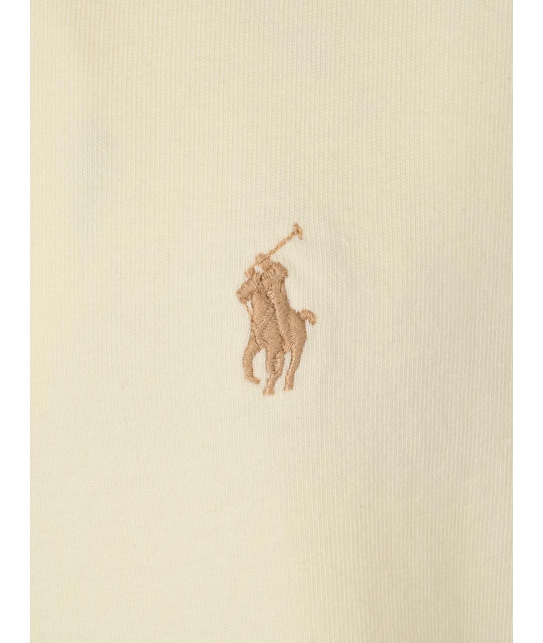 POLO RALPH LAUREN Бежевая хлопковая футболка, фото 5