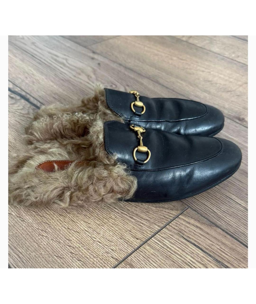 GUCCI Черные кожаные мюли, фото 7