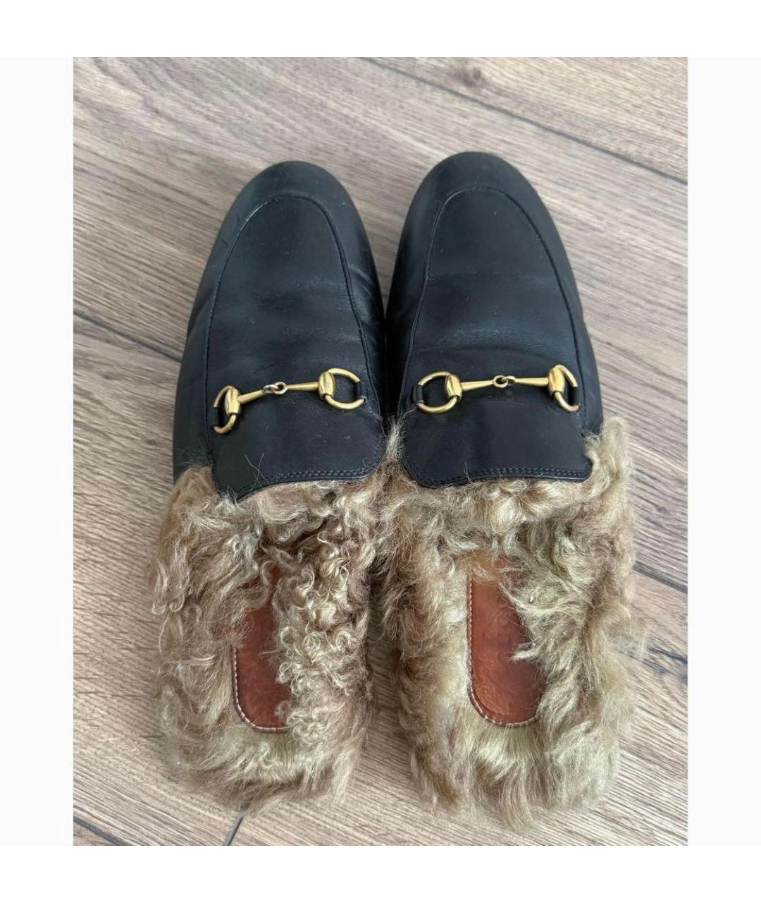 GUCCI Черные кожаные мюли, фото 3
