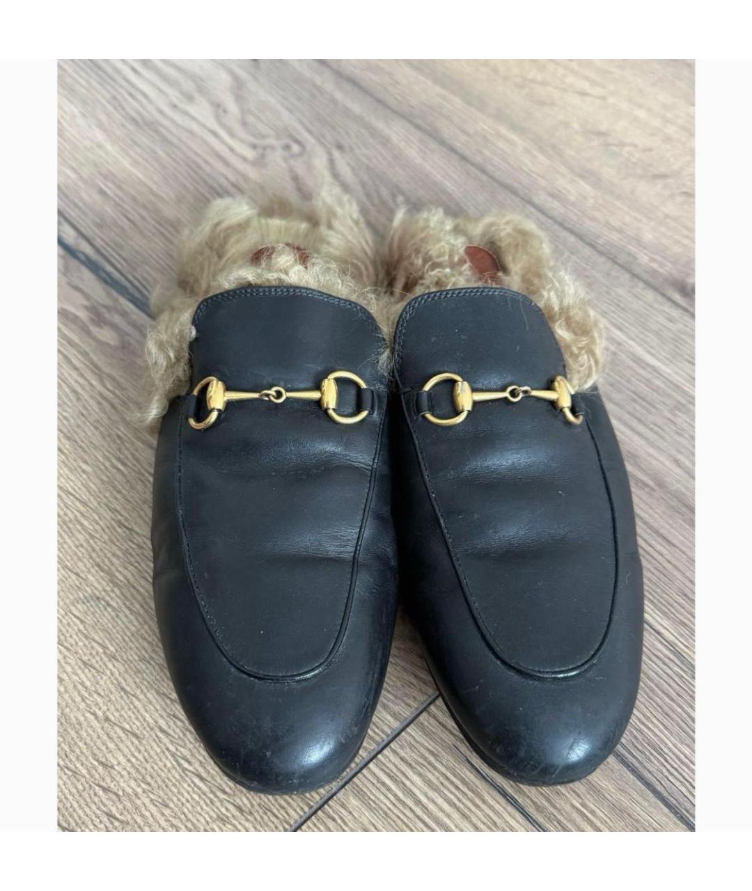 GUCCI Черные кожаные мюли, фото 2