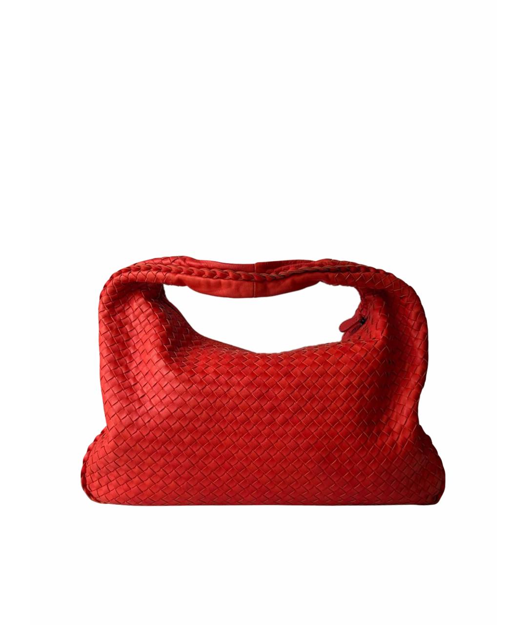 BOTTEGA VENETA Красная кожаная сумка с короткими ручками, фото 1