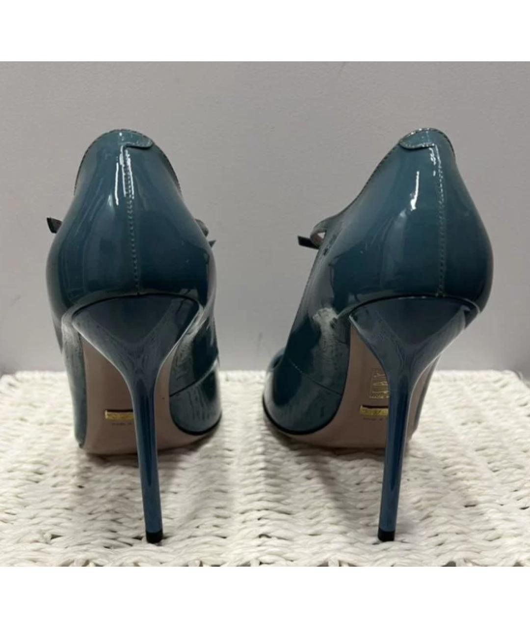 GUCCI Бирюзовые туфли из лакированной кожи, фото 4
