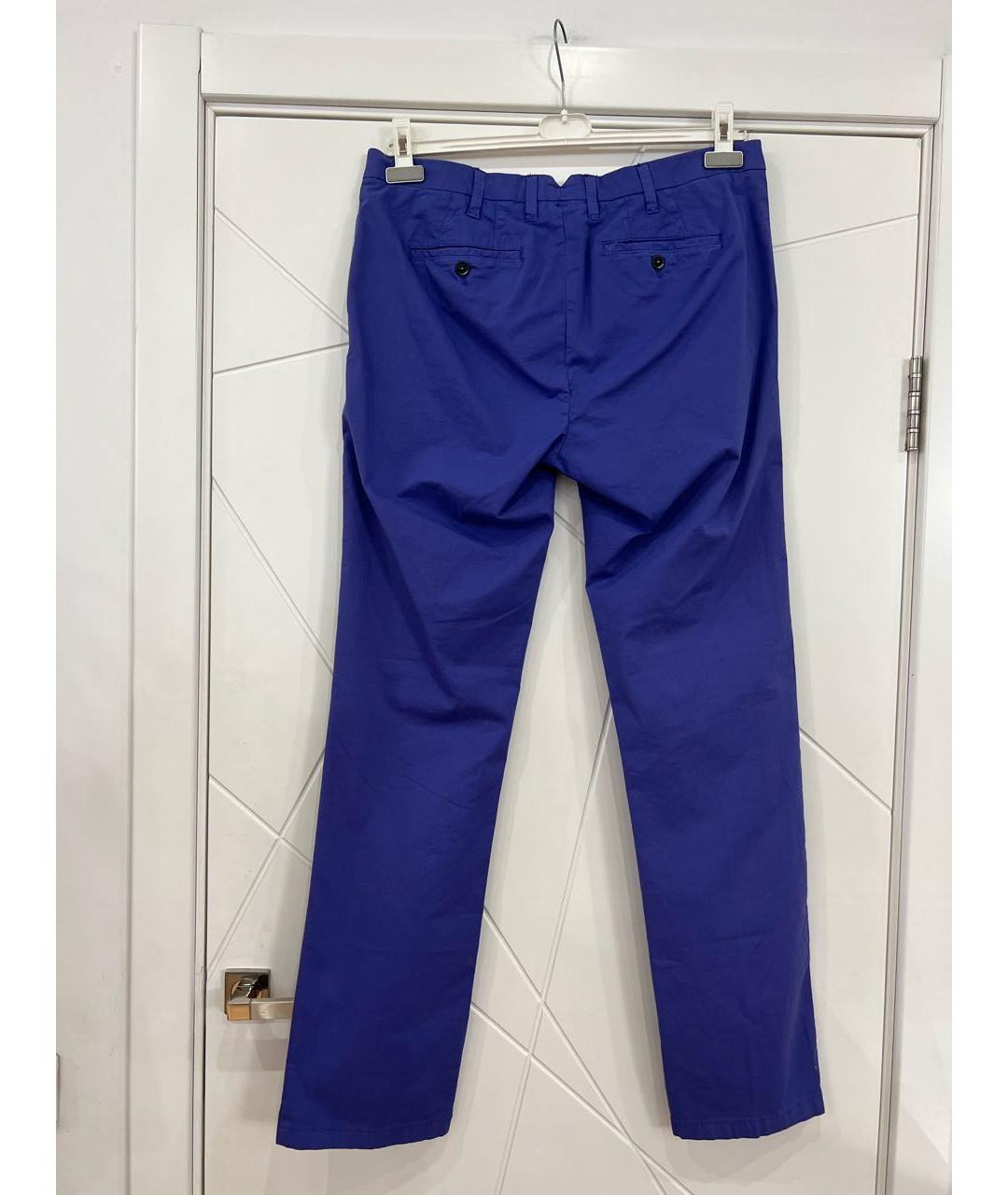 CRUCIANI Синие хлопковые повседневные брюки, фото 4