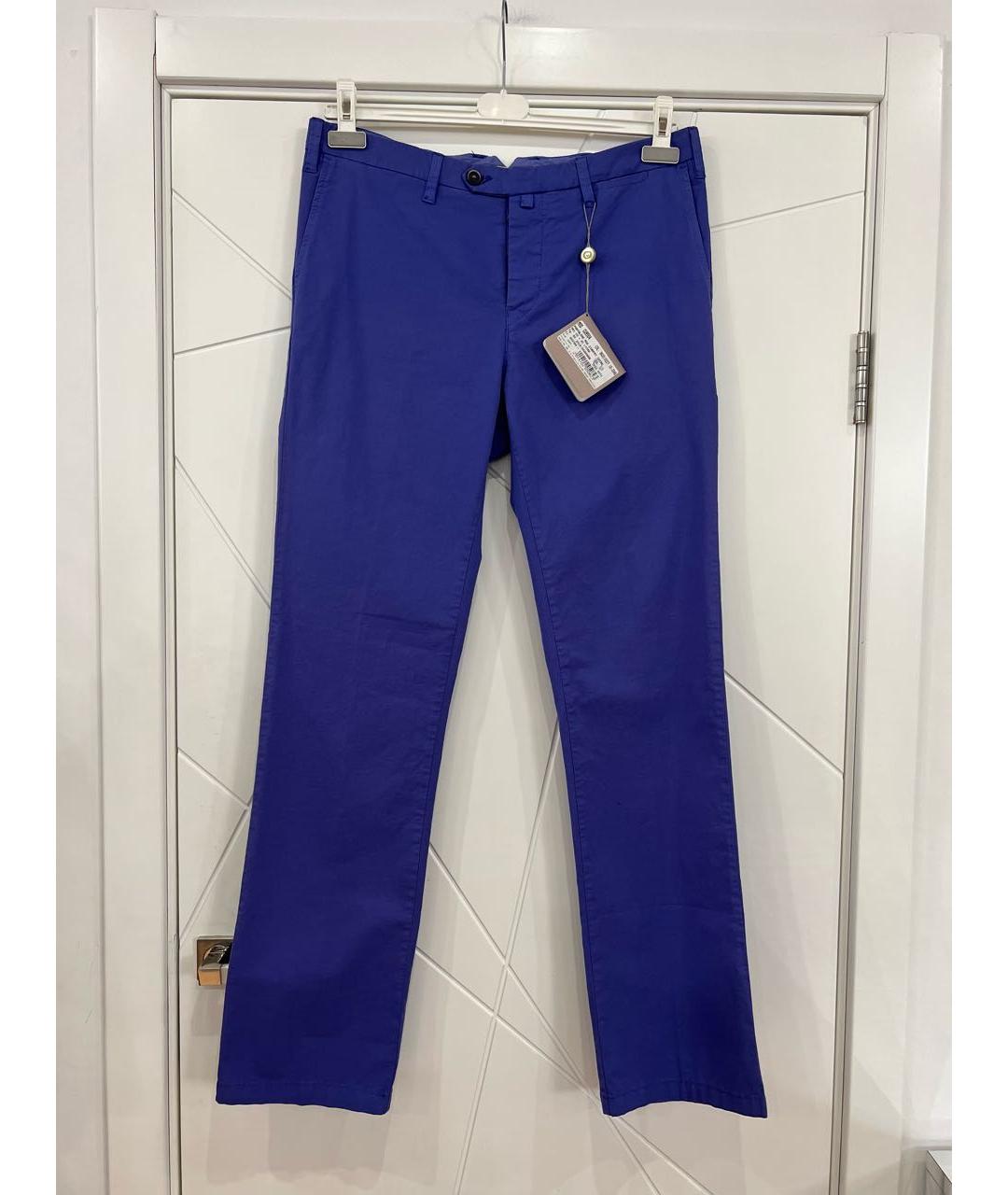 CRUCIANI Синие хлопковые повседневные брюки, фото 2