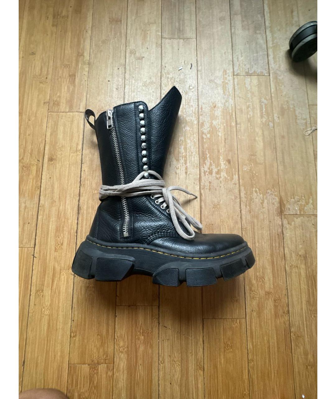 DR. MARTENS Черные кожаные высокие ботинки, фото 5