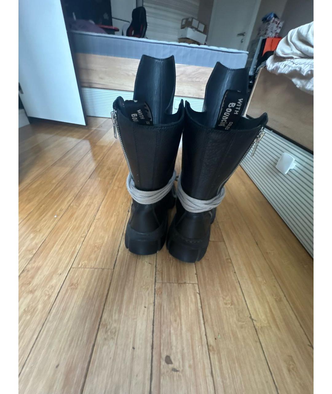DR. MARTENS Черные кожаные высокие ботинки, фото 4