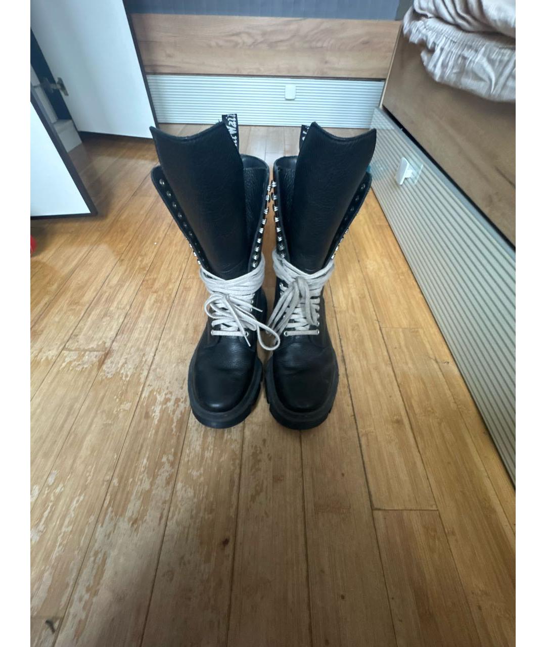 DR. MARTENS Черные кожаные высокие ботинки, фото 2