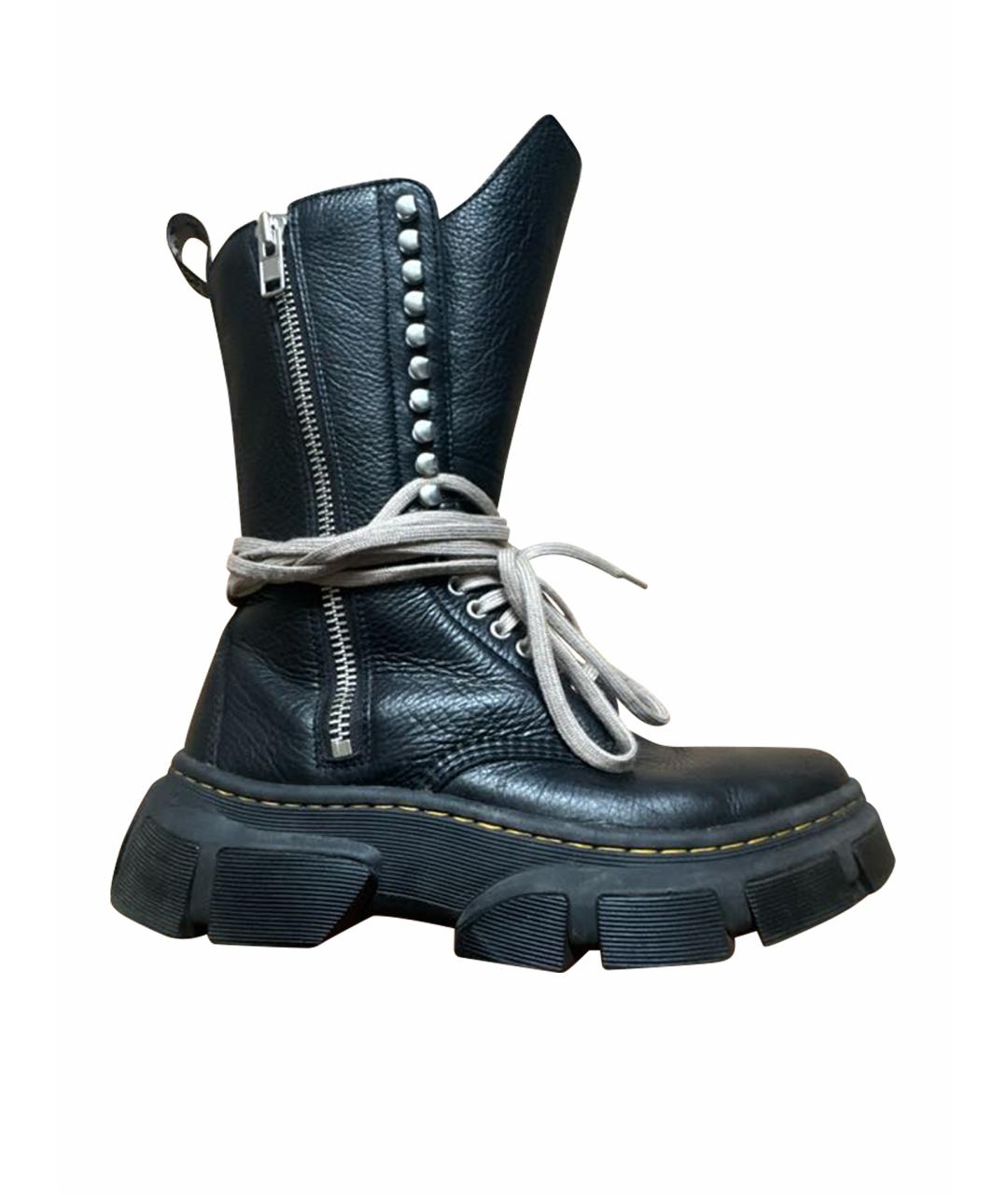 DR. MARTENS Черные кожаные высокие ботинки, фото 1