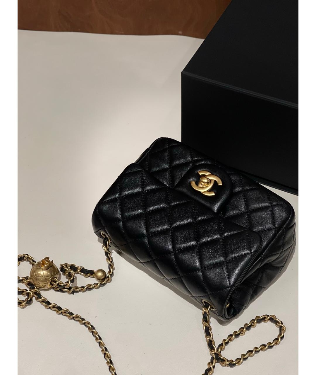 CHANEL Черная кожаная сумка через плечо, фото 6